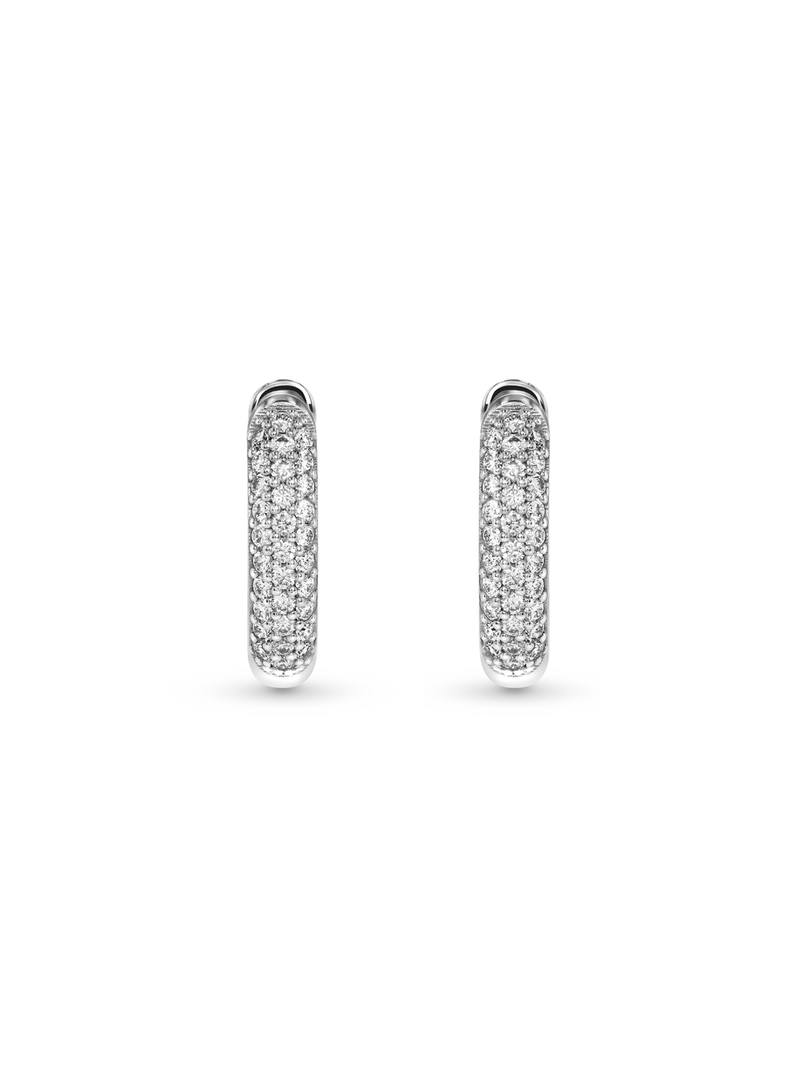9ct White Gold & 0.5ct Diamond Huggie Earrings