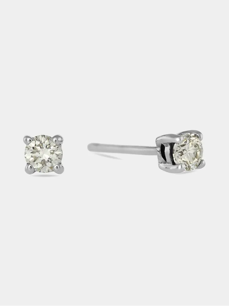 White Gold 0.25ct Diamond Solitaire Stud Earrings