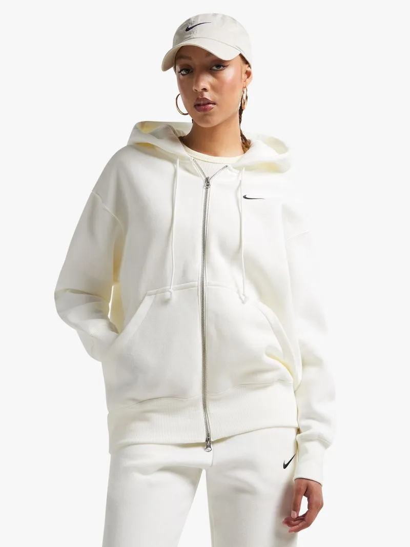 Nike Women's NSW Phoenix Fleece Oversized Sail Full-Zip Hoodie