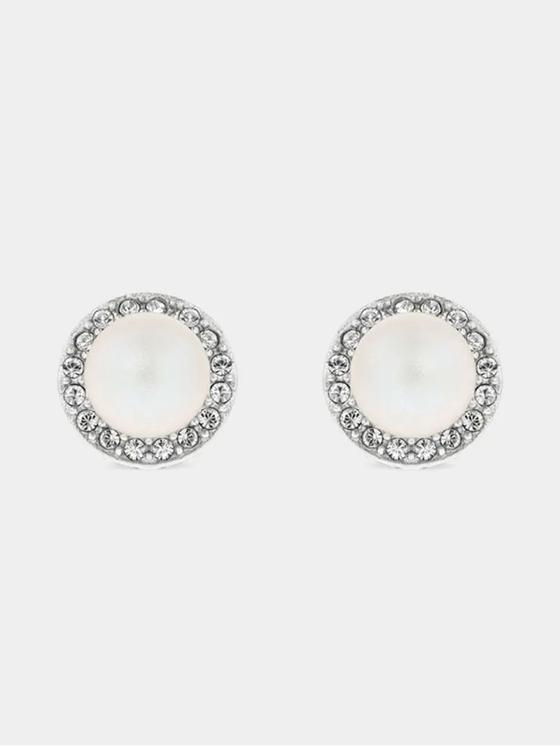 Sterling Silver Crystal Women's June Birthstone Stud Earrings