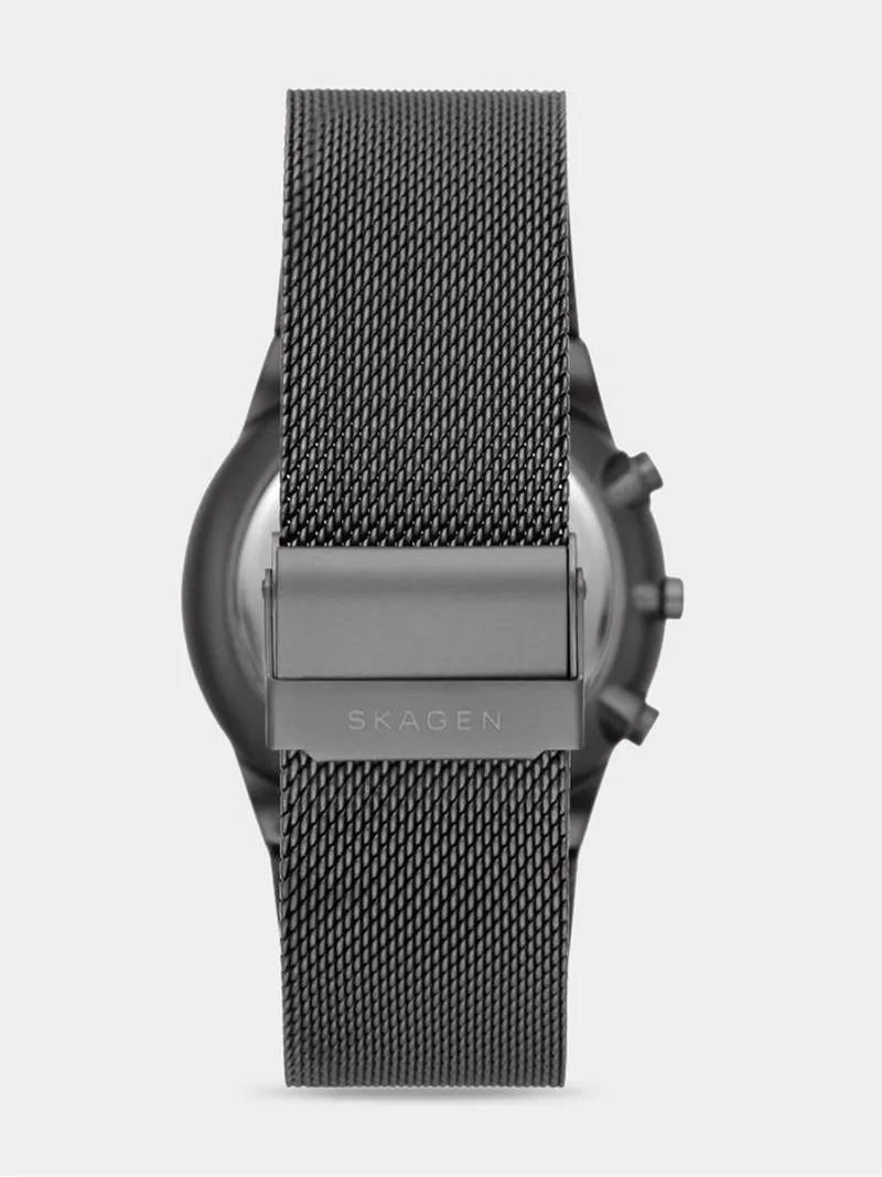 Skagen Men's Melbye Chronograph Gunmetal Plated Stainless Steel Mesh Watch