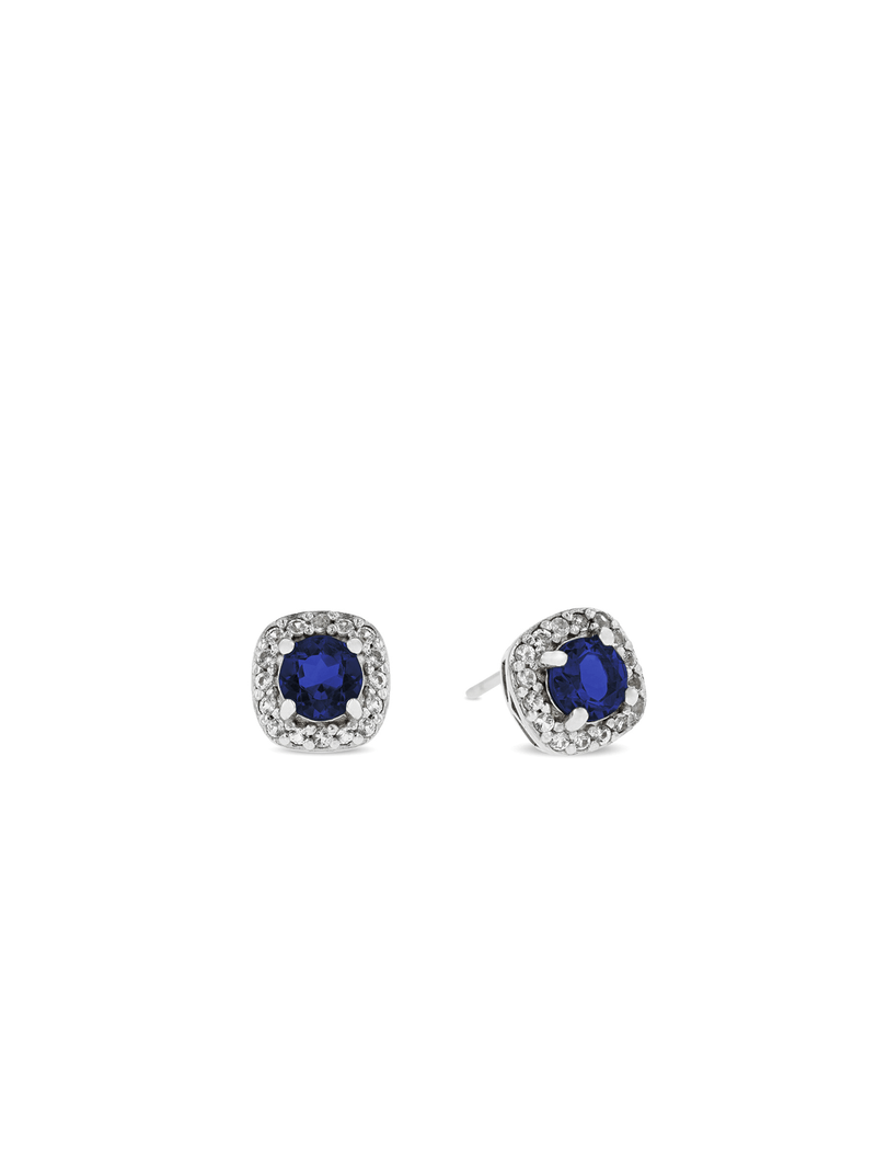 Sterling Silver Cubic Zirconia Women's September Birthstone Stud Earrings