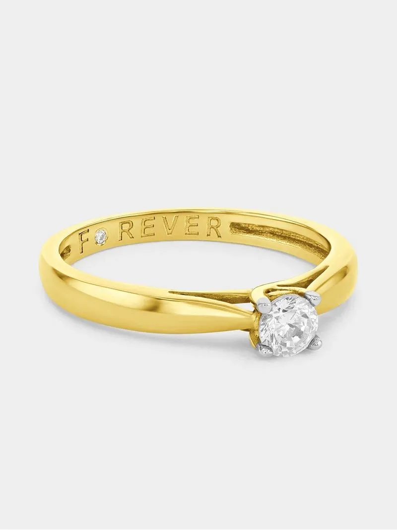 Yellow Gold 0.25ct Diamond Solitaire Ring