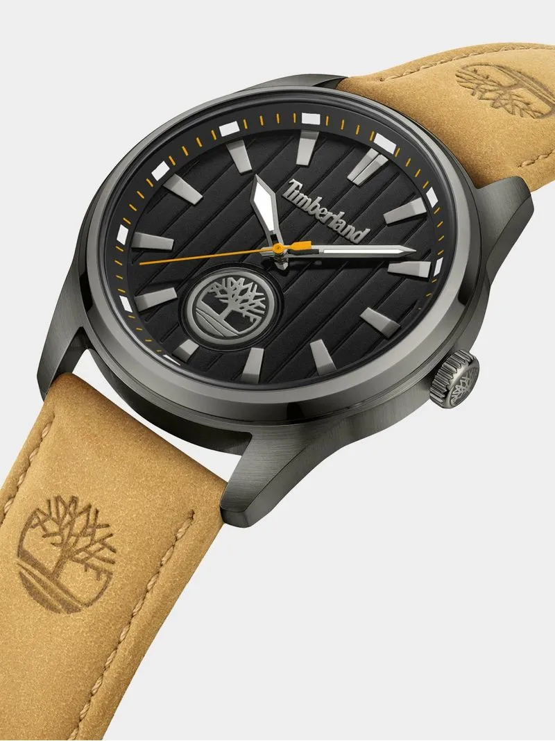Timberland Northbridge Gunmetal Plated Tan Leather Watch