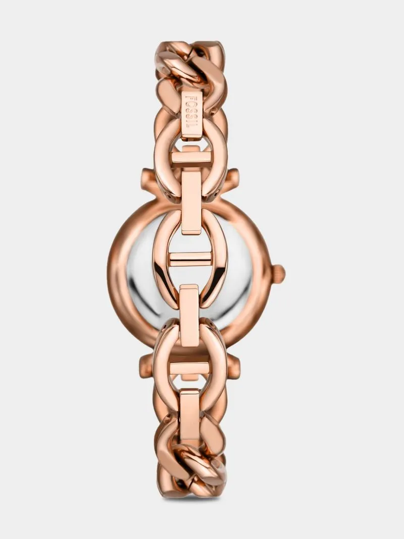 Fossil Carlie Rose Plated Stainless Steel Bracelet Watch