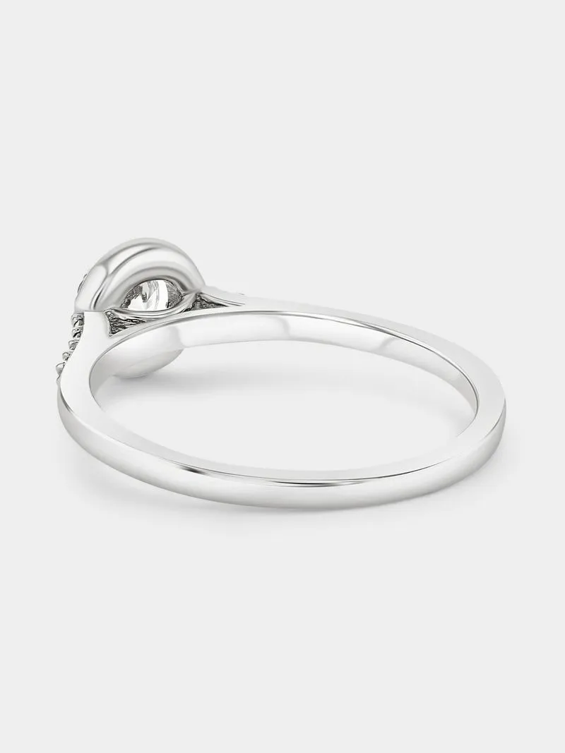 White Gold 0.43ct Diamond Round Halo Ring