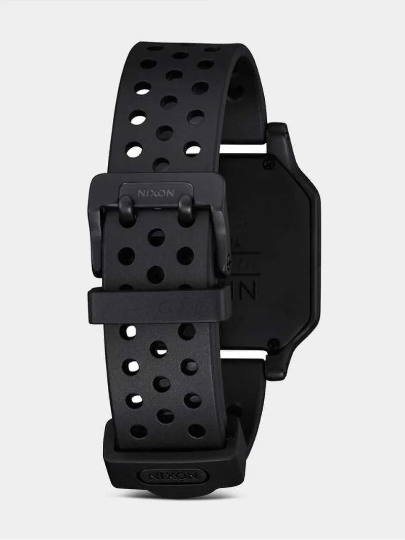 Nixon Men's Heat Black Plated, Aqua Positive Digital Silicone Watch