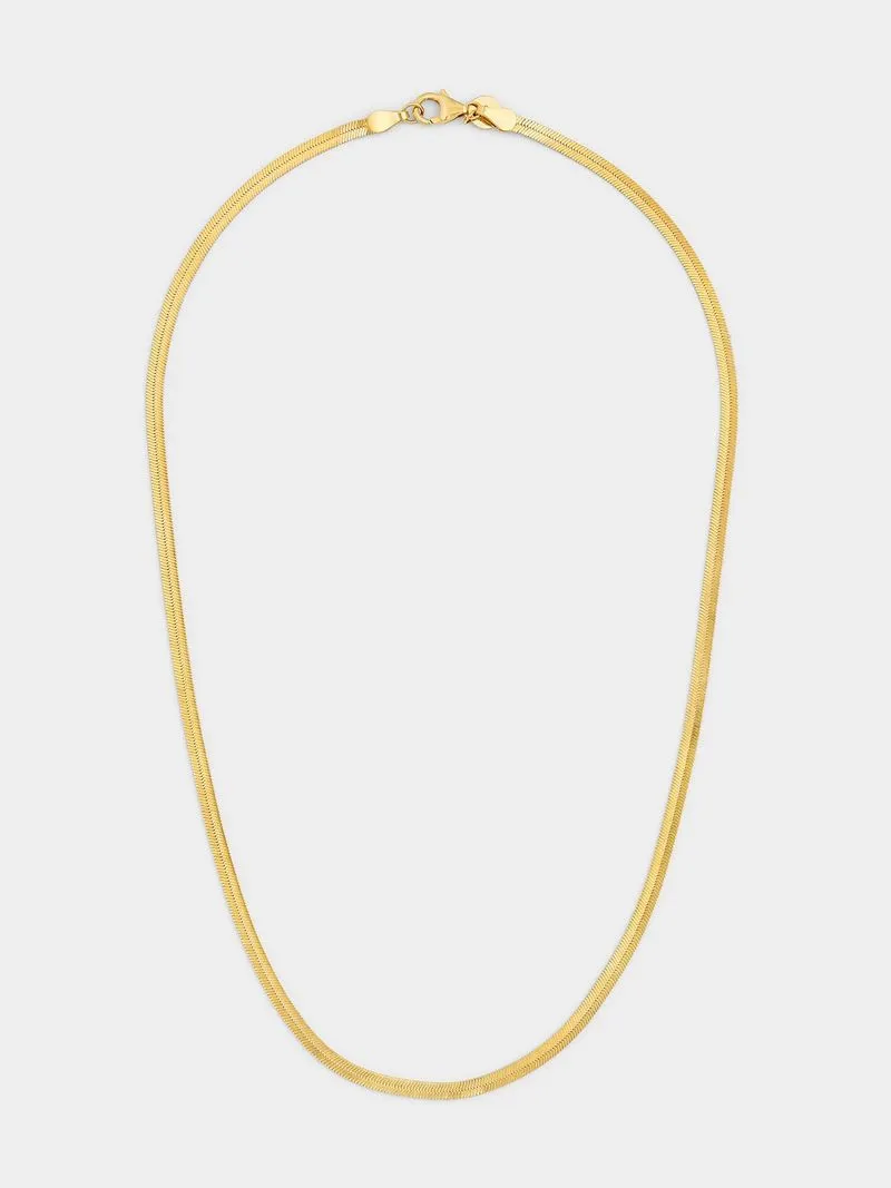 Gold Plated Sterling Silver Herringbone Chain