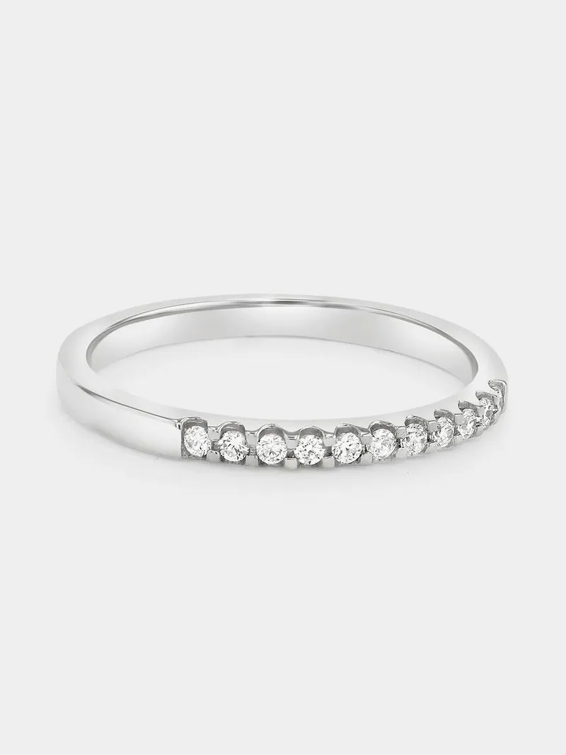 White Gold 0.15ct Diamond Claw-Set Eternity Ring
