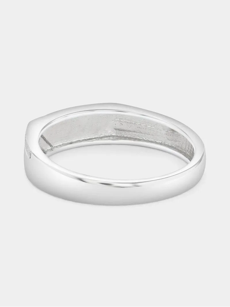 Yellow Gold & Sterling Silver Diamond Diagonal Corner Ring