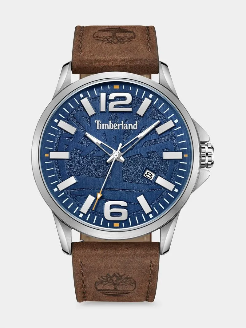 Timberland Bernardston Stainless Steel & Brown Leather Watch