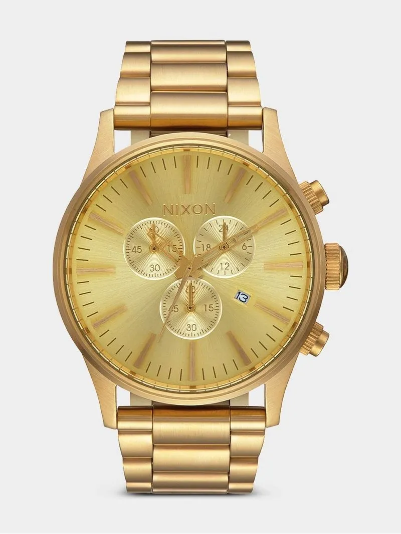 Nixon Men's Sentry Chrono All Gold Plated Stainless Steel Watch