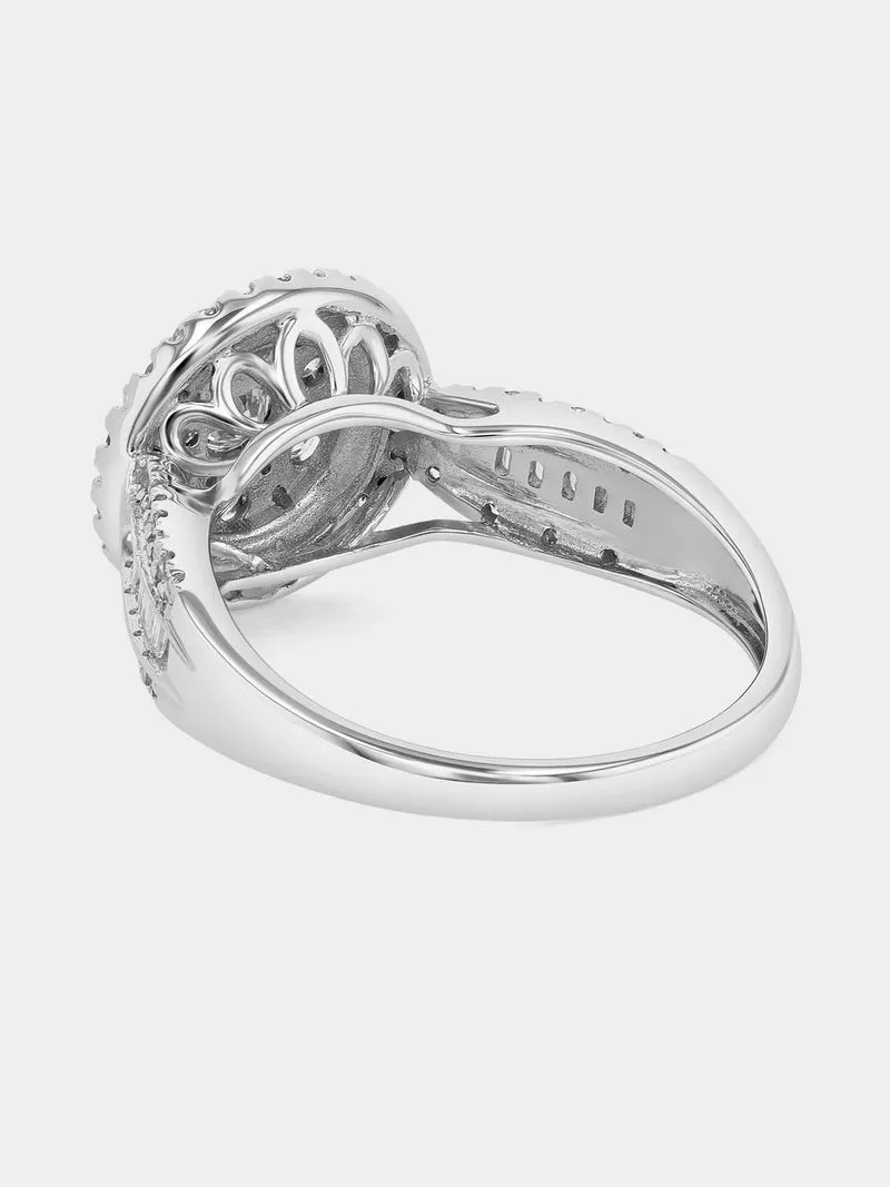 White Gold 0.7ct Lab Grown Diamond Round Halo Ring