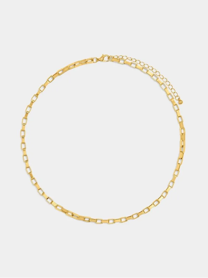 Stainles Steel 18ct Gold Plated Waterproof Box Chain