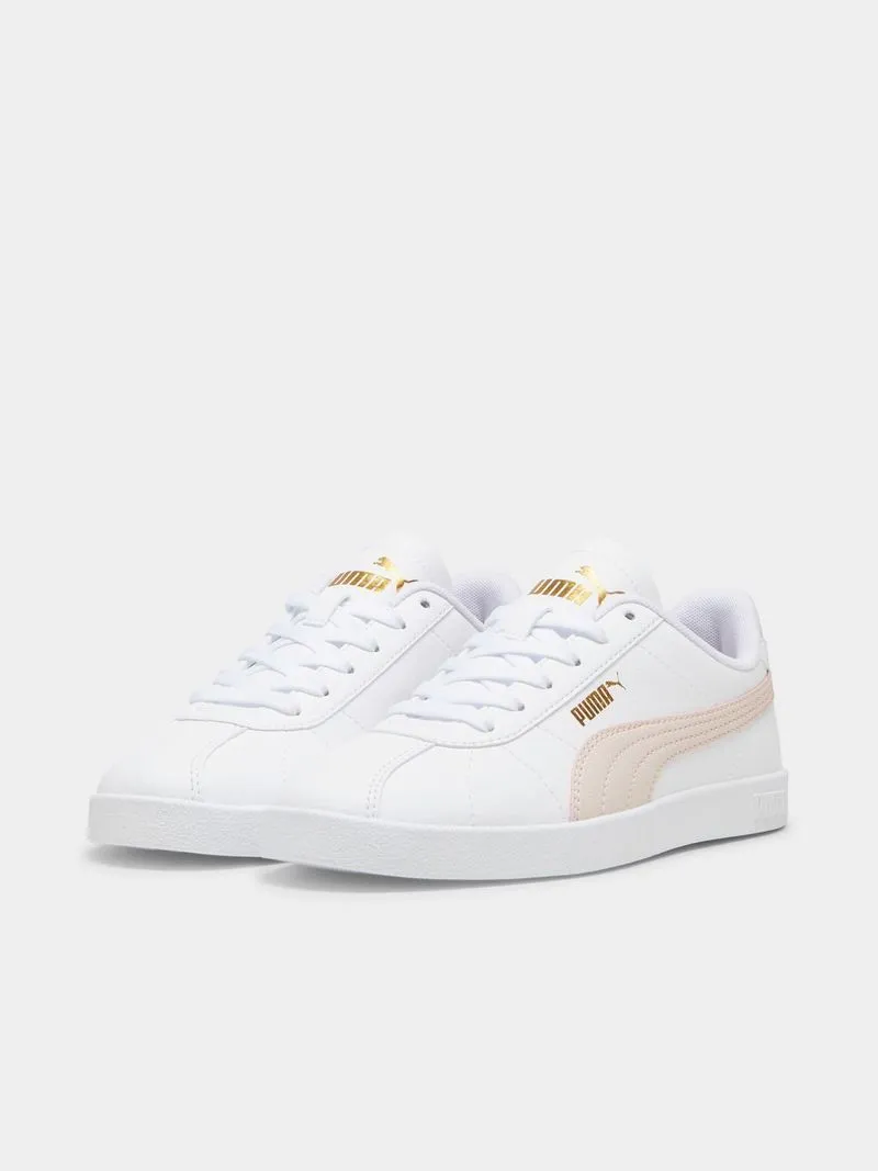 Womens Puma Club II SL White/Island Pink Sneakers