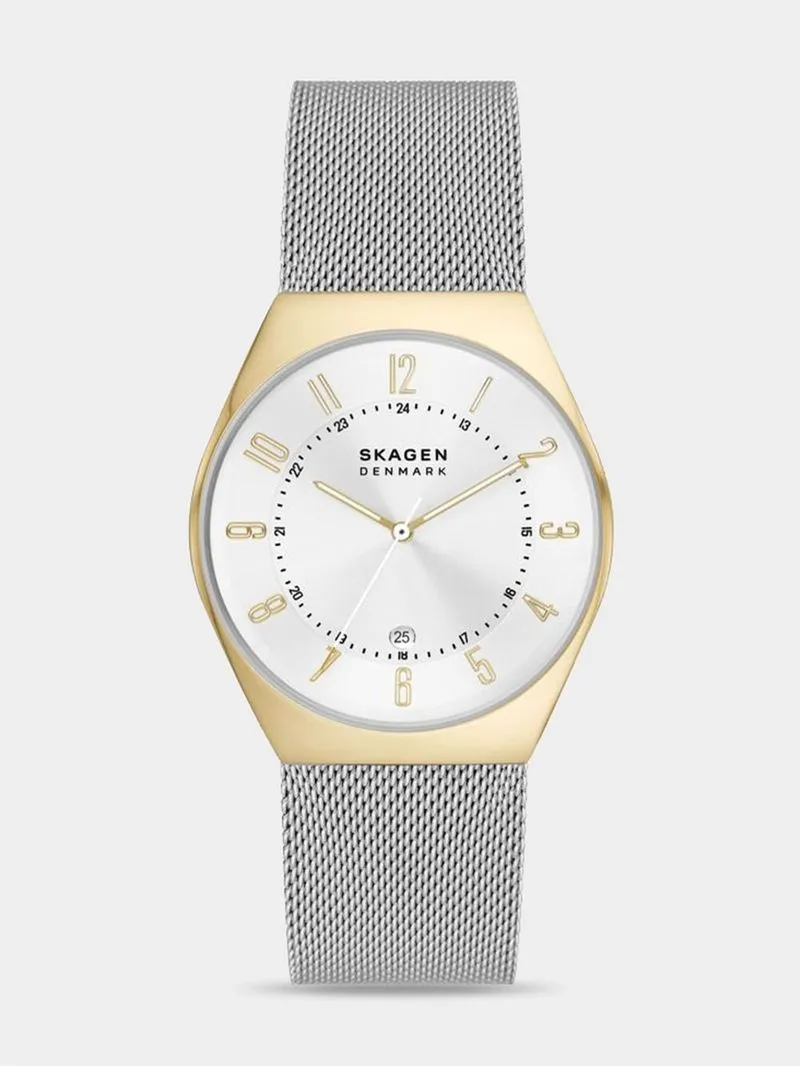Skagen Men's Grenen Gold Plated Stainless Steel & Silver Plated Mesh Watch