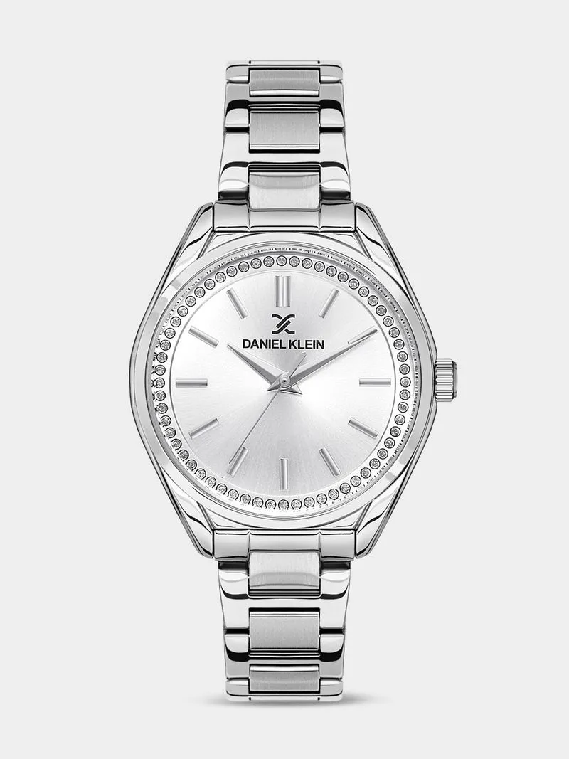Daniel Klein Silver Plated Stainless Steel Bracelet Watch