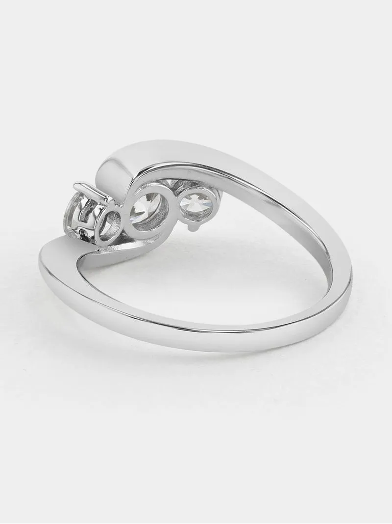 Cheté Sterling Silver Cubic Zirconia Women’s Trilogy Embrace Ring