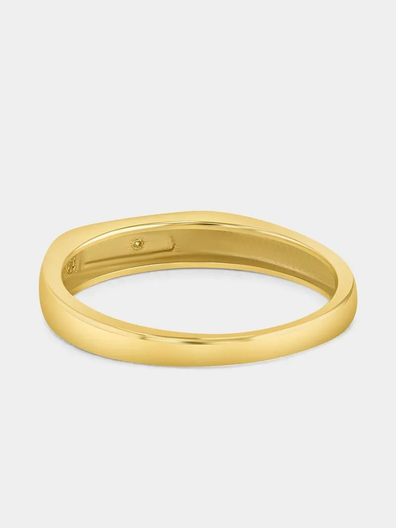 Yellow Gold Earth Grown Diamond Geometric Design Ring
