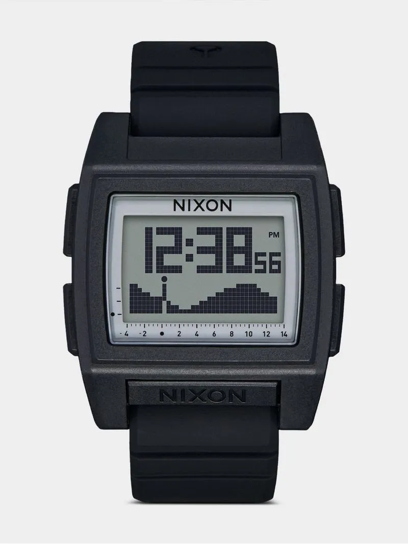 Nixon Men's Base Tide Pro Black Positive Digital Silicone Watch