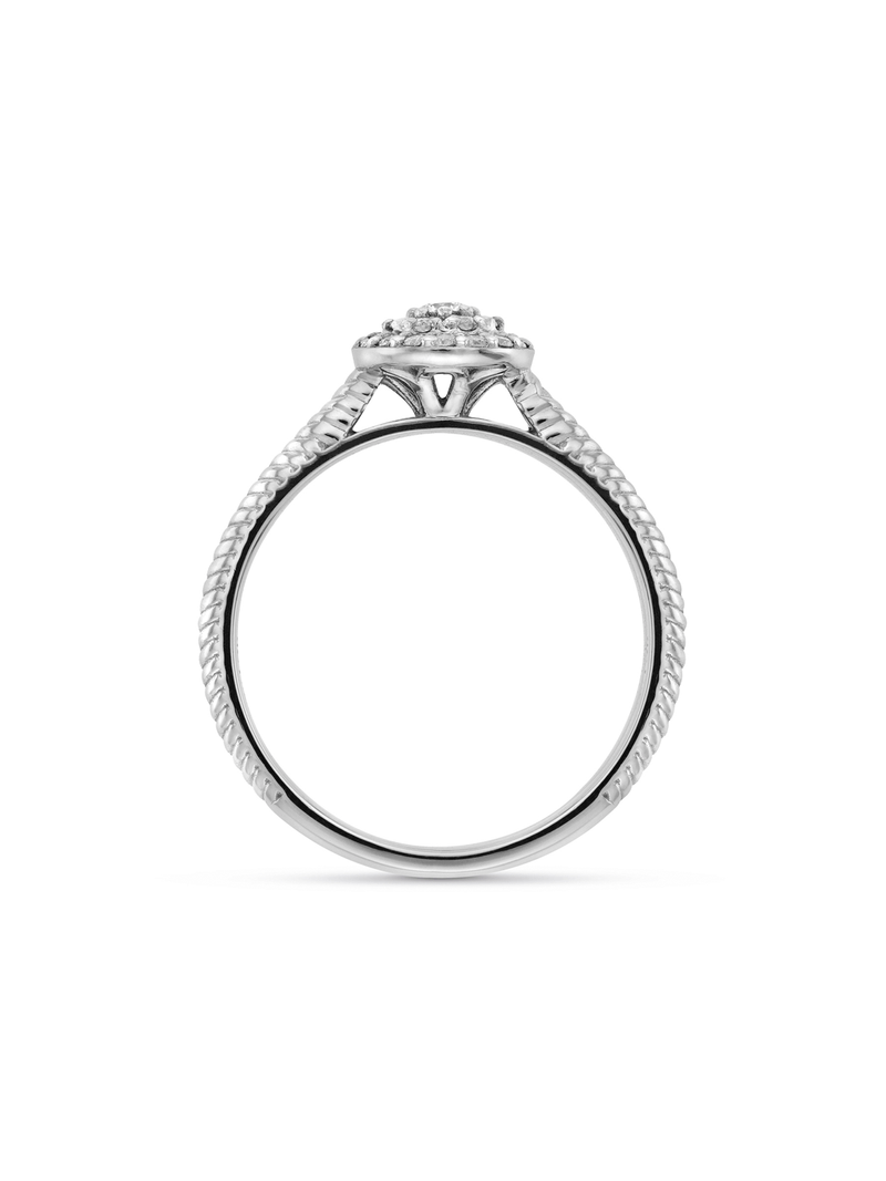 9ct White Gold & Diamond Double Halo Twinset Ring