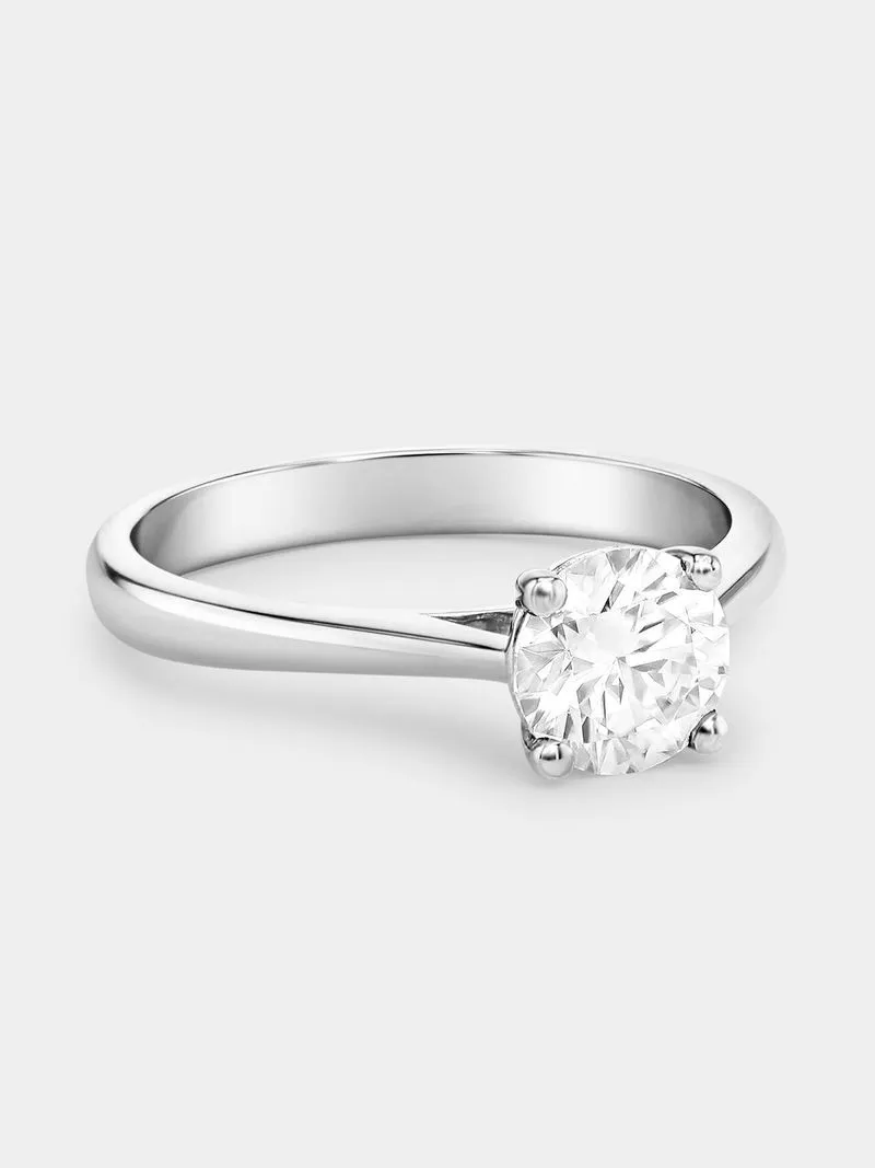 White Gold 1.00ct Diamond Round Solitaire Ring