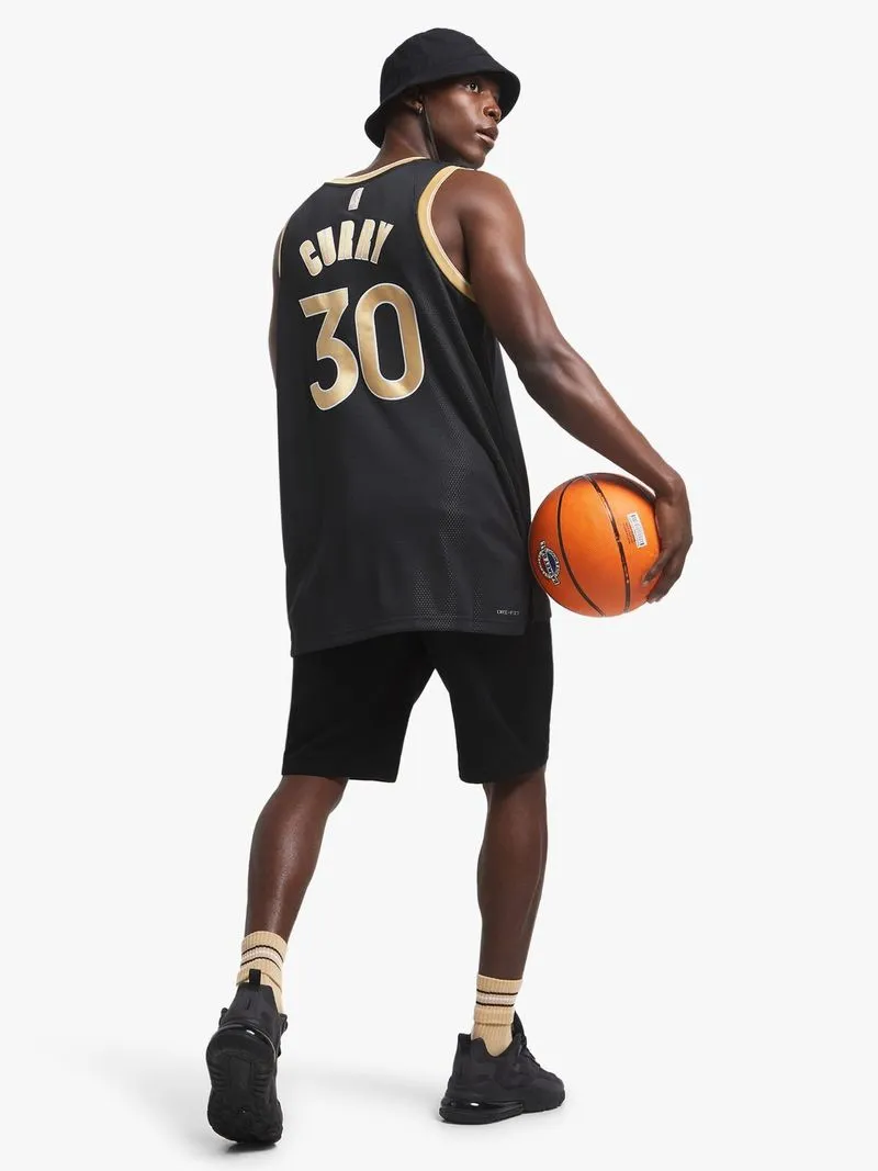 Nike Men's Stephen Curry Golden State Warriors 2024 Select Series Dri-FIT NBA Swingman Black/Gold Jersey