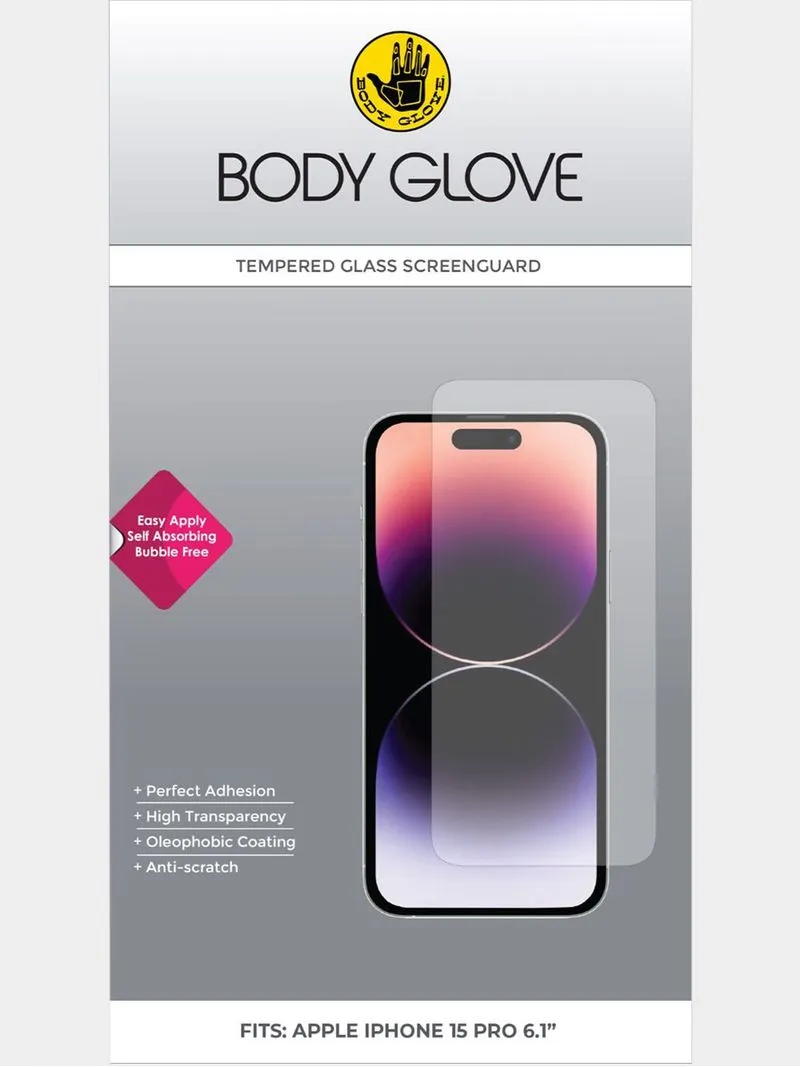 Body Glove Tempered Glass Screen Protector – Apple iPhone 15 Pro