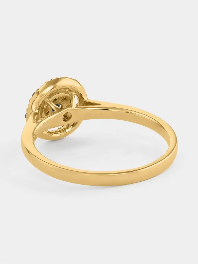 Yellow Gold Diamond Illusion Halo Women’s Ring
