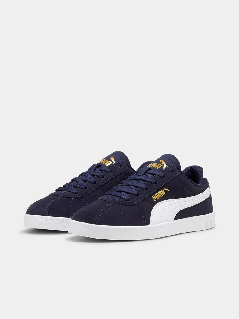 Junior Grade-School Puma Club 2 Navy/White Sneakers