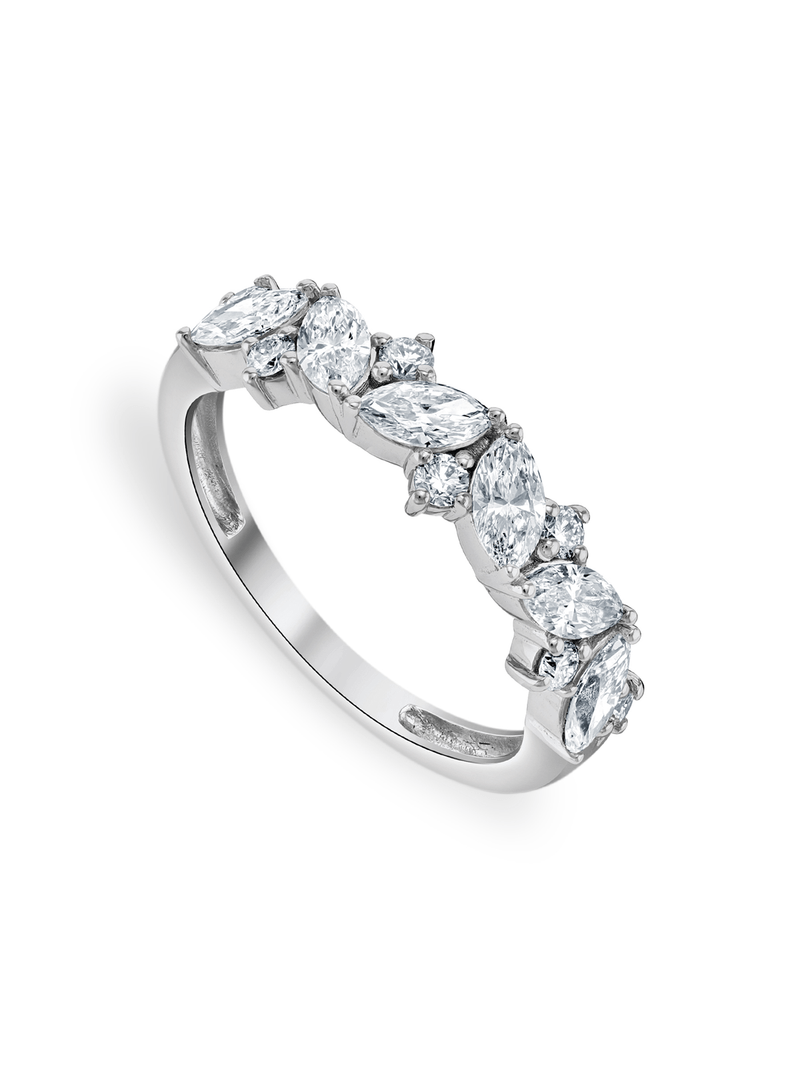 White Gold 1ct Lab Grown Diamond Marquise & Round Women’s Ring