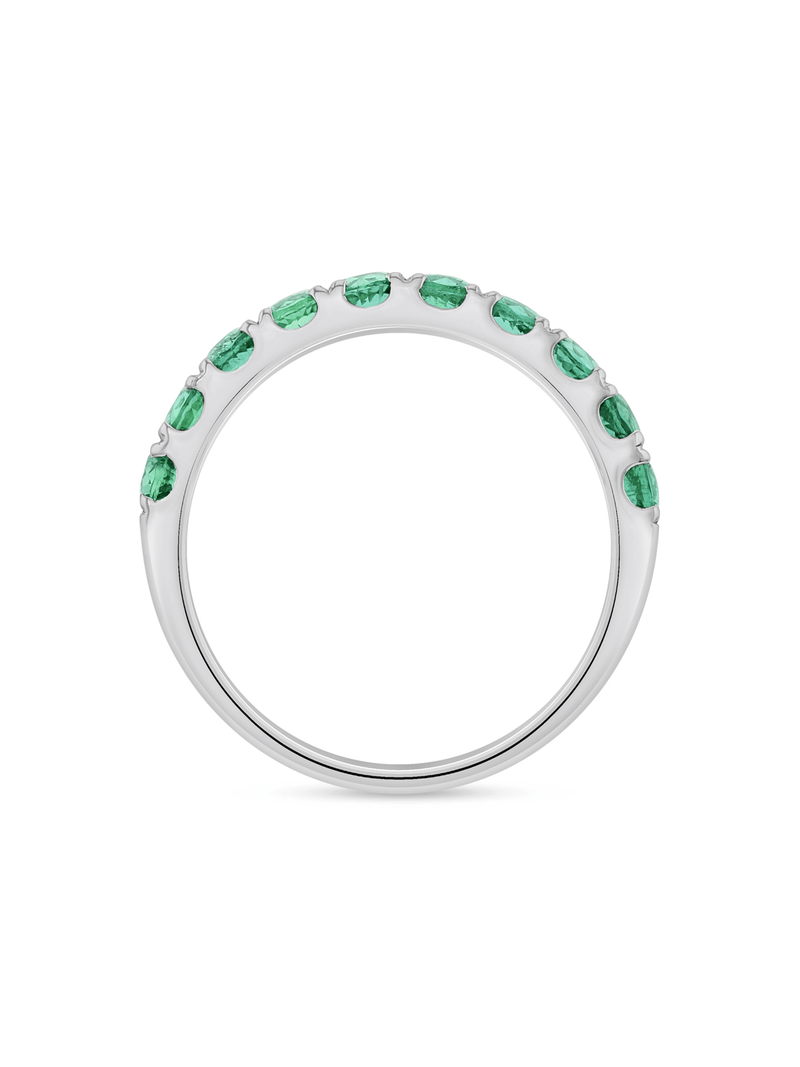 White Gold 1.10ct Natural Emerald Women’s Anniversary Ring