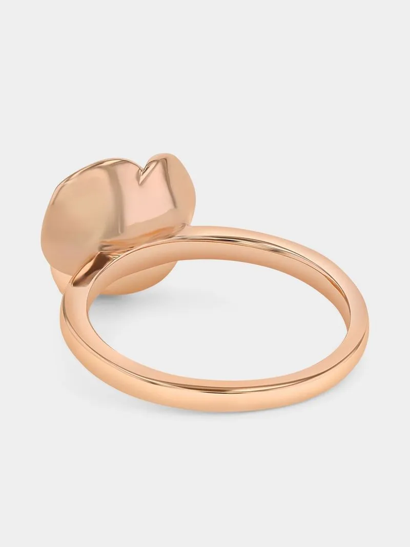 Rose Plated Sterling Silver Cubic Zirconia Solitaire Rose Ring