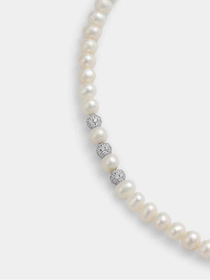 Cheté Sterling Silver Freshwater Pearl Ball Bracelet