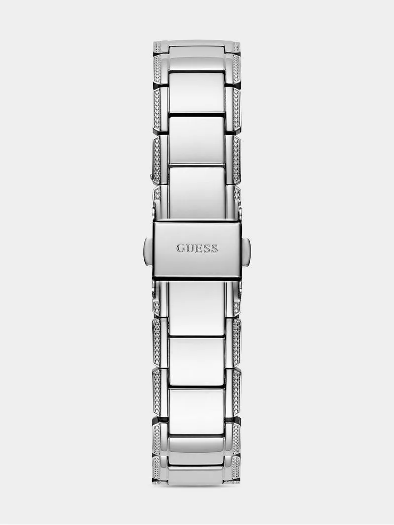 Guess Lily Silver Plated Flower Dial Bracelet Watch