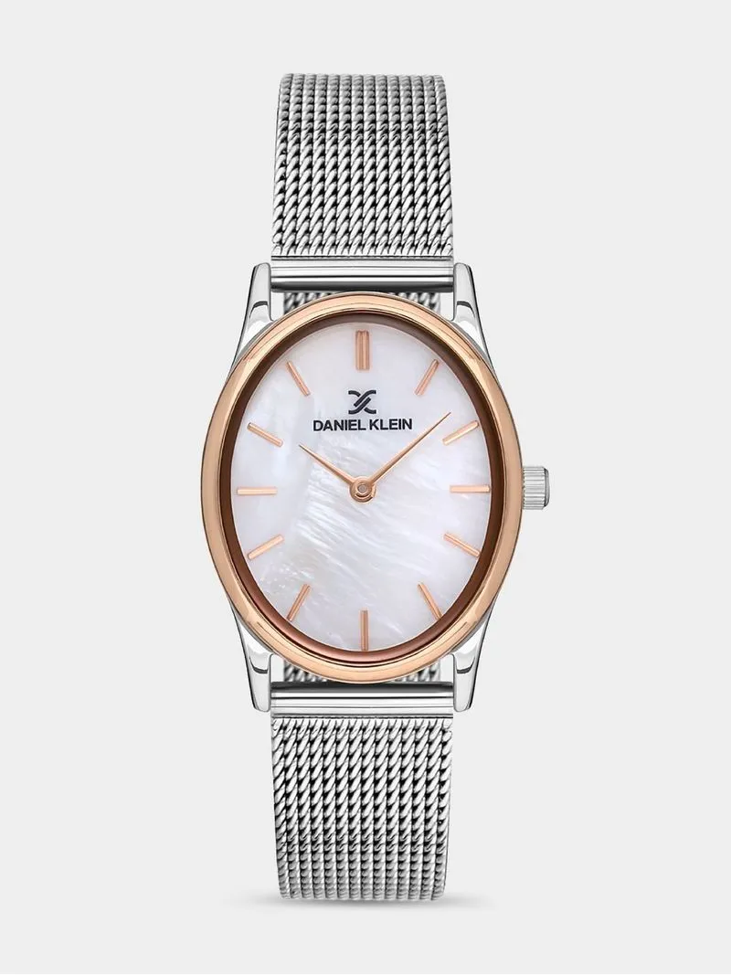 Daniel Klein Women's Mother Of Pearl Dial Stainless Steel Mesh Watch