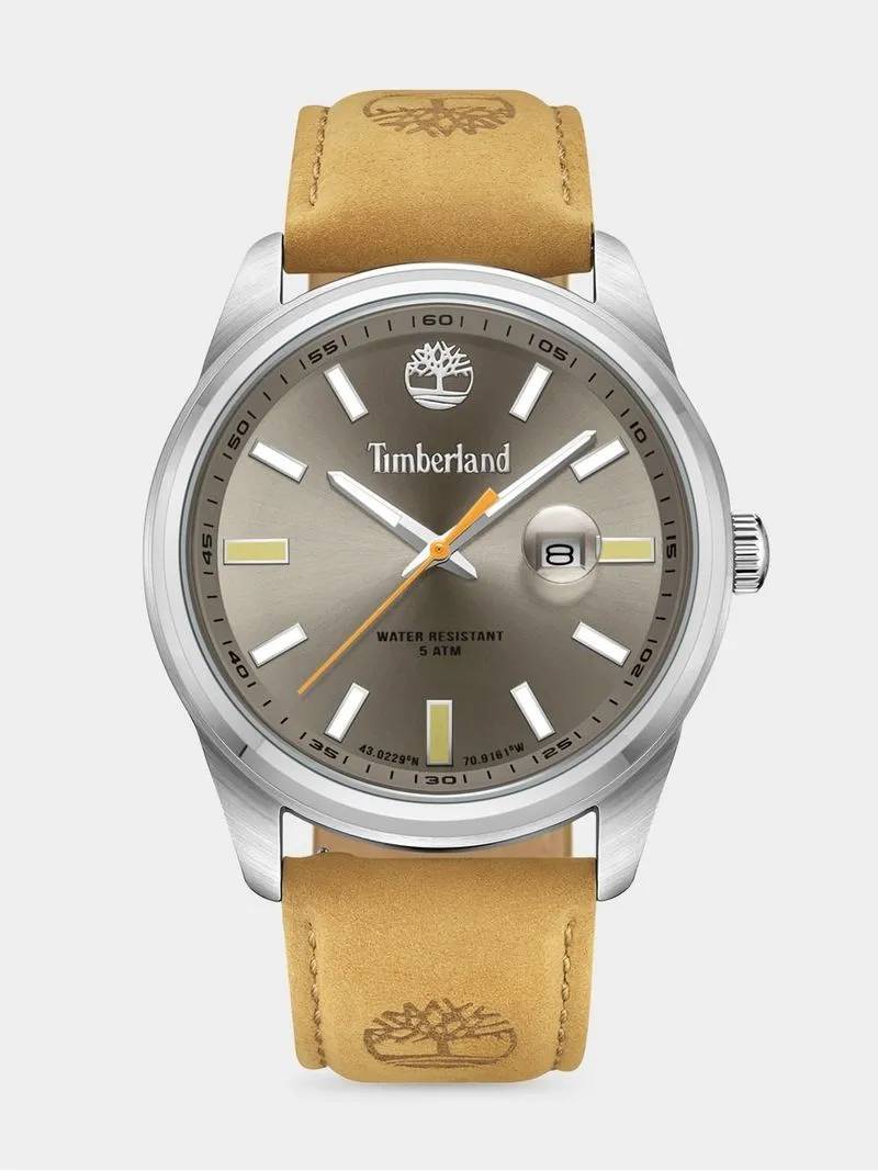 Timberland Orford Stainless Steel Grey Dial Tan Leather Watch