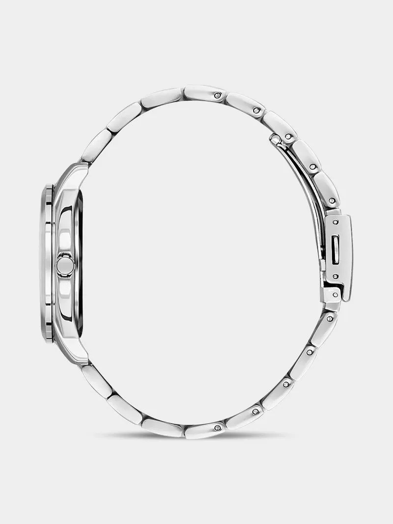 Daniel Klein Silver Plated Green Dial Stainless Steel Bracelet Watch