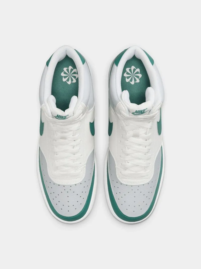 Mens Nike Court Vision Next Nature White/Green Mid Sneakers