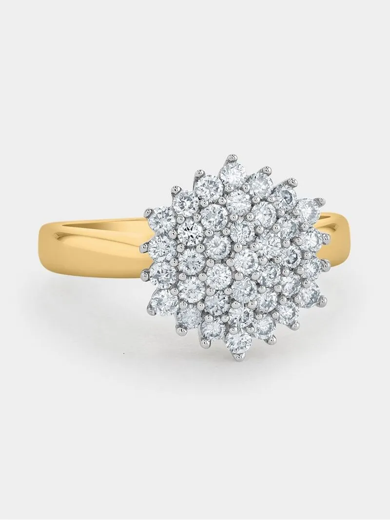 White Gold 0.75ct Diamond Cluster Women’s Ring
