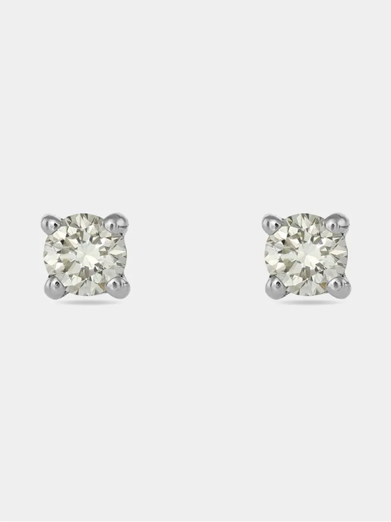 White Gold 0.25ct Diamond Solitaire Stud Earrings