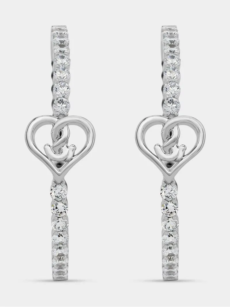 Gert Johan Coetzee Sterling Silver 7ct Black Spinel Love Generation Love Knot Ultimate 7ct Hoop Earrings