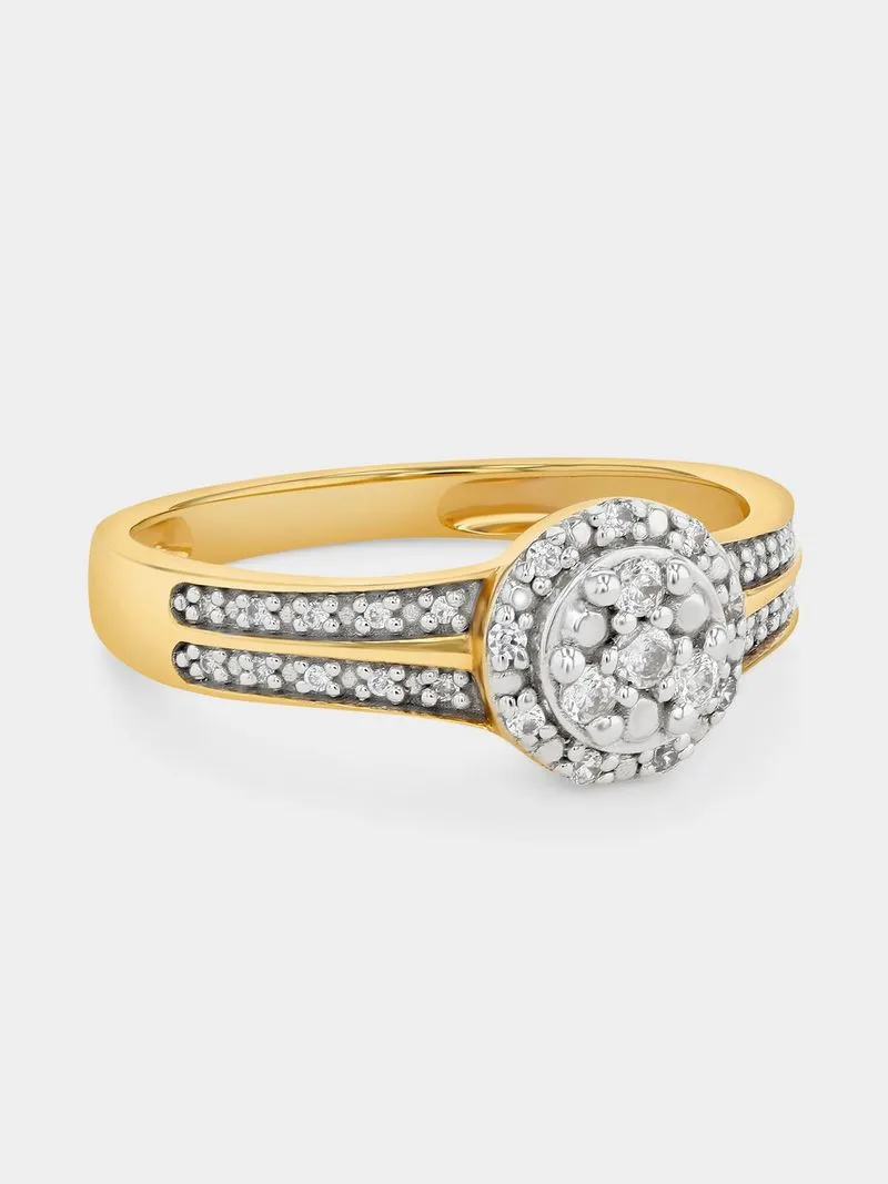 Yellow Gold Diamond Round Multi-Stone Ring