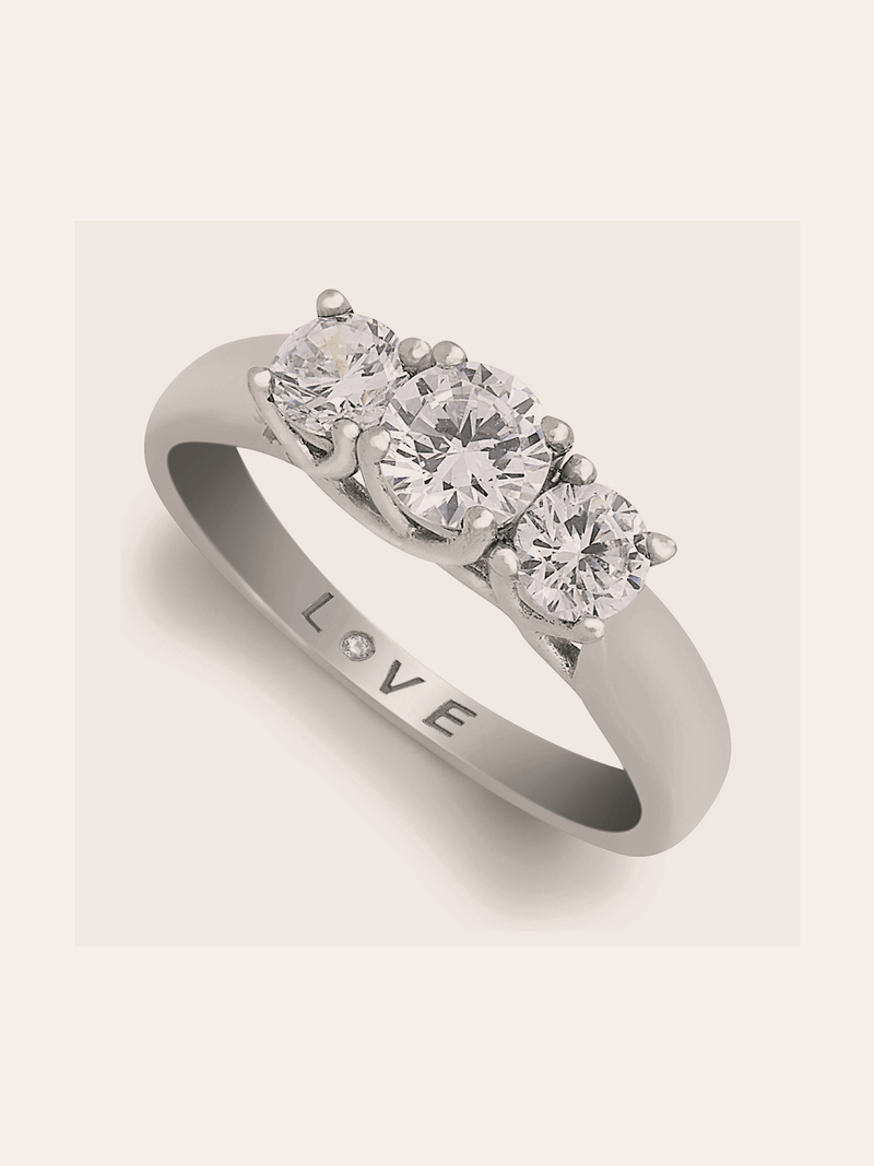 White Gold & 1.5ct Diamond Trilogy Ring