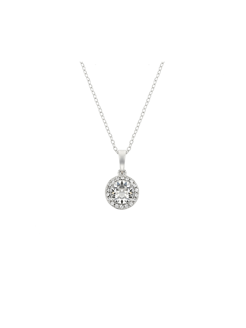 Sterling Silver Crystal Women's April Birthstone Pendant Necklace