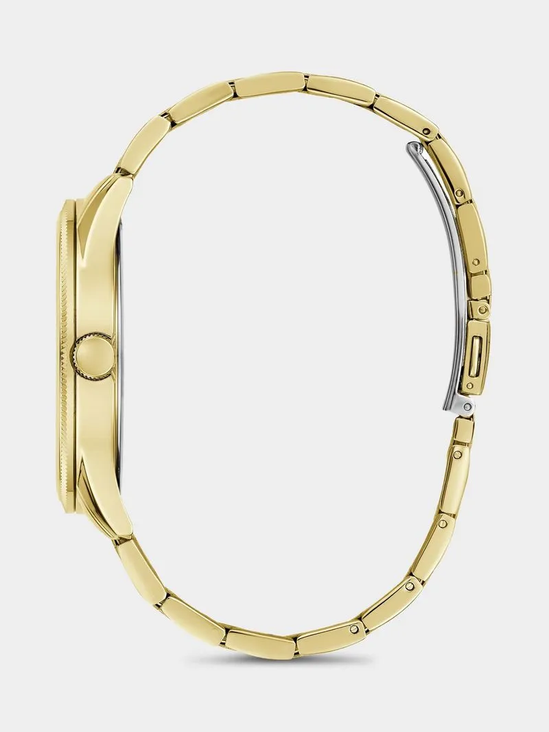 Guess Dex Green Dial Gold Plated Stainless Steel Bracelet Watch