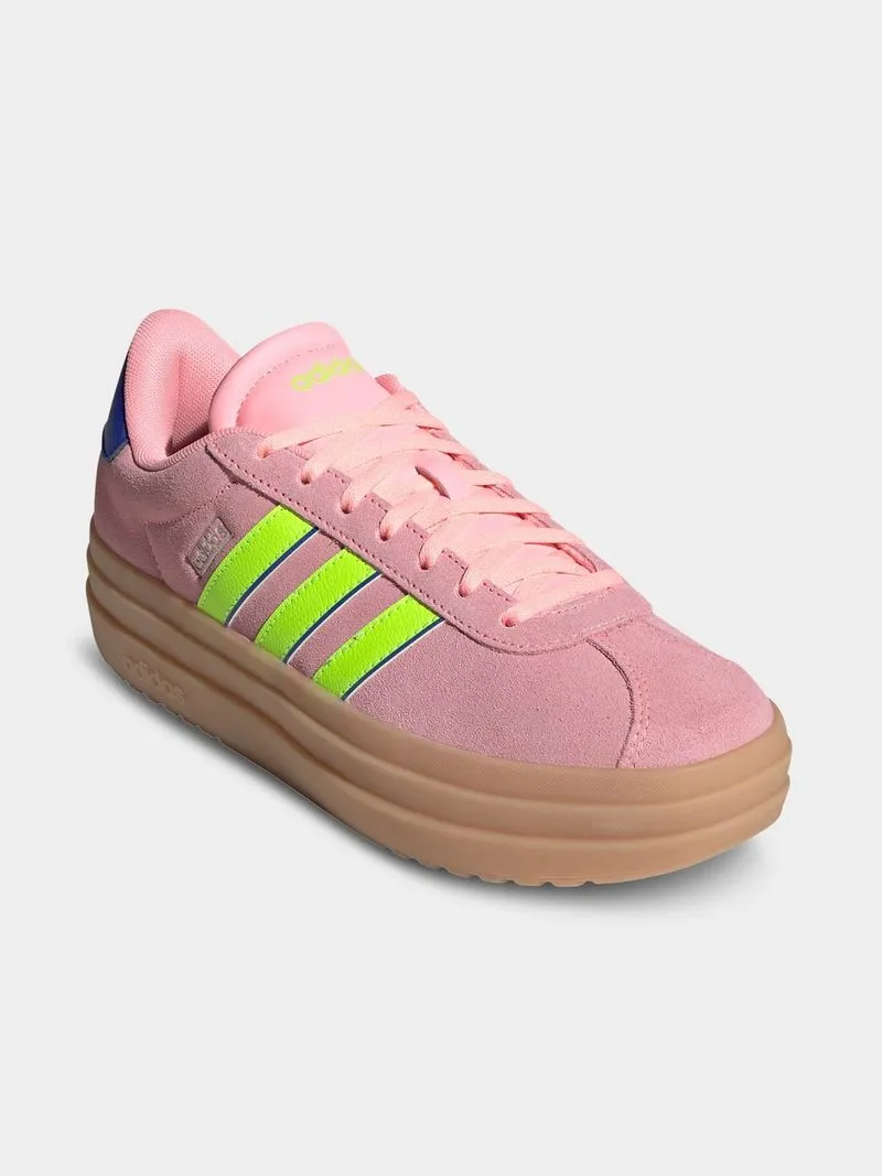 Womens adidas VL Court Bold Pink Spark/Lucid Lemon Sneakers
