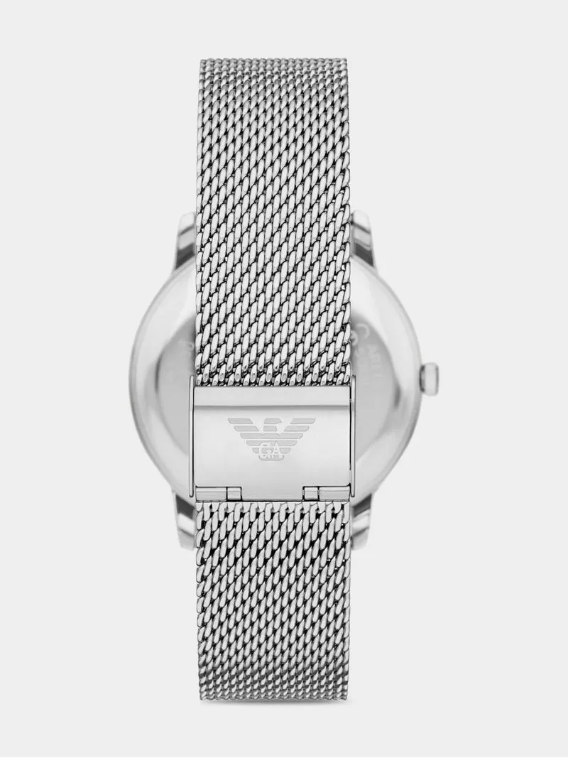 Emporio Armani Green Dial Stainless Steel Mesh Watch