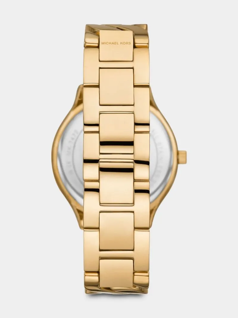 Michael Kors Runway Gold Plated Stainless Steel Curb Bracelet Watch