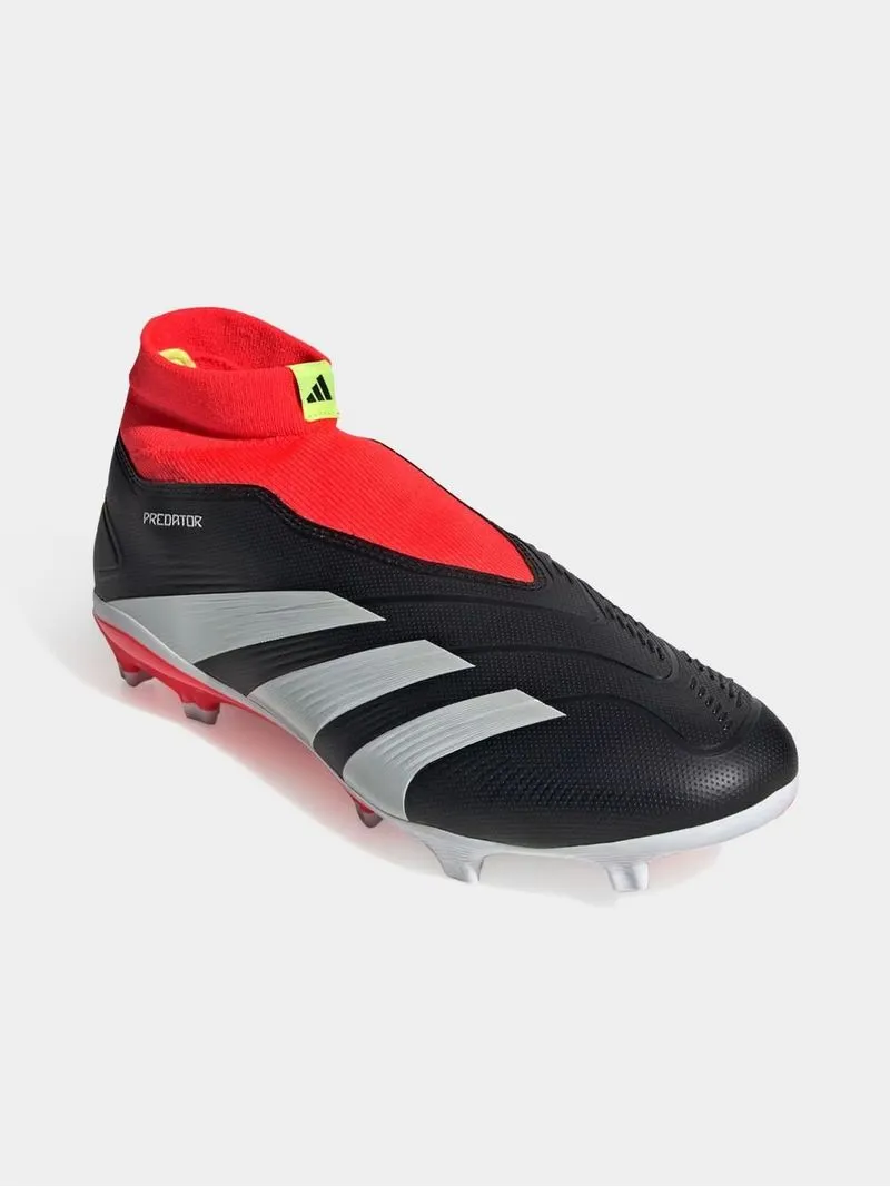 Mens adidas Predator League Laceless Black/Red FG Boots